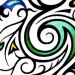 Tribal design with color.  Floral elements have been used throughout the design for example leaves a..