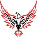 Eagle in Tribal Black and Red