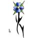 Blue flower with tribal stem..