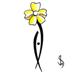 Yellow flower with tribal stem..