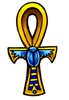 ankh with egyptian scarab beetle..
