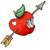 arrow and apple with bite
