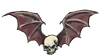 skull with bat wings (chest piece)..