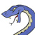 pissed off blue snake