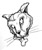 cat head with bone 