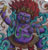 An eastern god with lightning and snakes, purple skin and fiery red hair this oriental based design ..