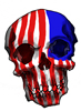 skull with the american flag