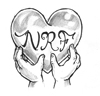 heart with initials and baby hands