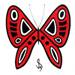 black, white and red tribal butterfly
