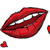 red lips with hearts..