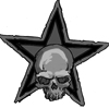 star with skull looking down..