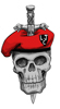 skull with beret..