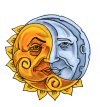 sun and moon colored yin yang