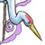 crane with purple wind