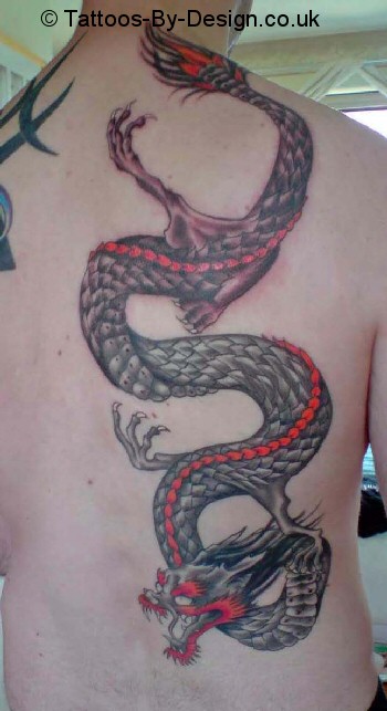 Black & Grey Dragon Backpiece