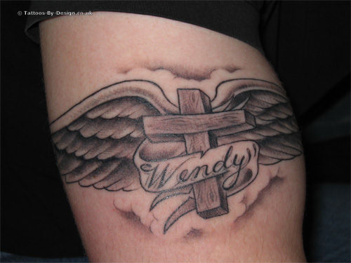 Tattoo Art Crosses Angel