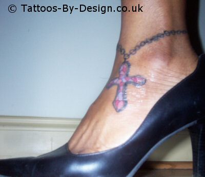 tattoo on ankle. rosary tattoos ankle