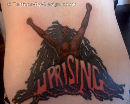 Bob Marley Uprising Lower Back Tattoo Bob Marley Uprising Lower Back Tattoo