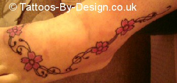 Cherry Blossom Tattoo on top of foot