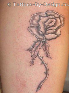 Delicate Steel Rose Tattoo