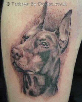 dog tags tattoo. Doberman Dog Tattoos