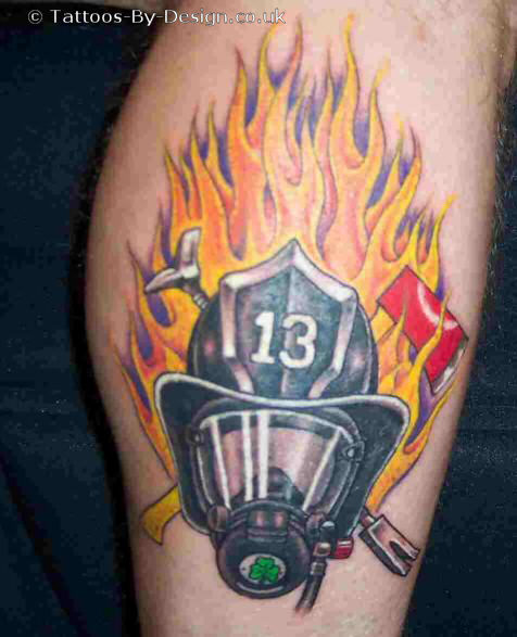 Firefighter Helmet w/ flames