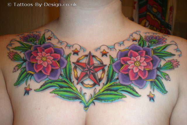 heavily tattooed girl. tattoo cover up design biomechanics tattoo