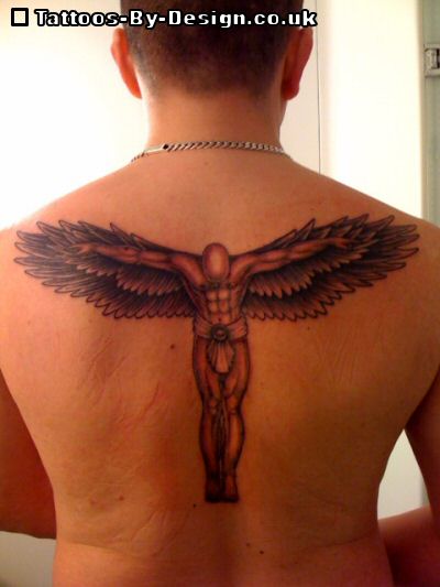Guardian Angel Tattoo On The Back Of The Body DAVID BECKHAM (2)