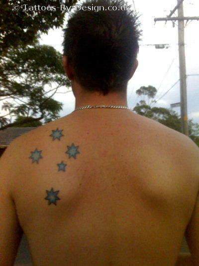 Australian flag tattoos are printed 50mm x 40mm standard. AUSTRALIA - 2008