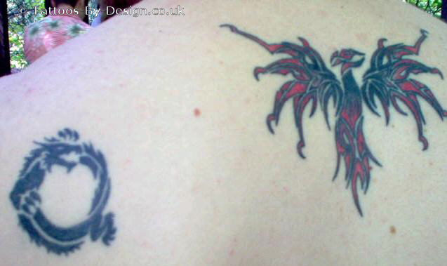 Ouroboros Dragaon and Phoenix tattoo