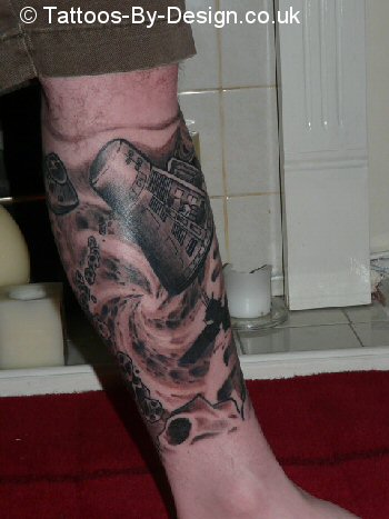 Space theme lower leg sleeve