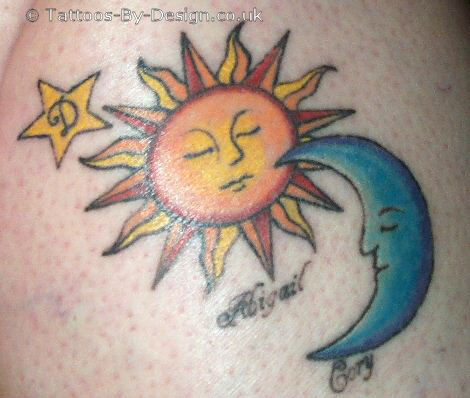 sun star and moon tattoo half sleeve tattoo pics