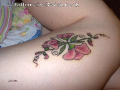 Sweet Pea Flowers Tattoo