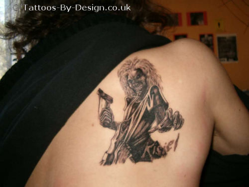 Lady Gaga Back Tattoo: Tribute to Iron Maiden tattoo eddie fro 3770673286903