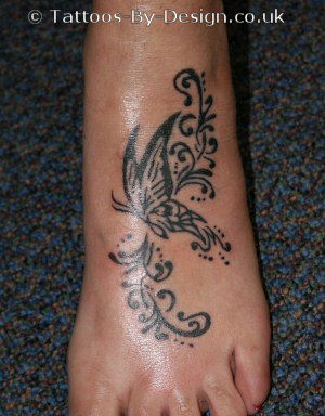 butterfly on foot