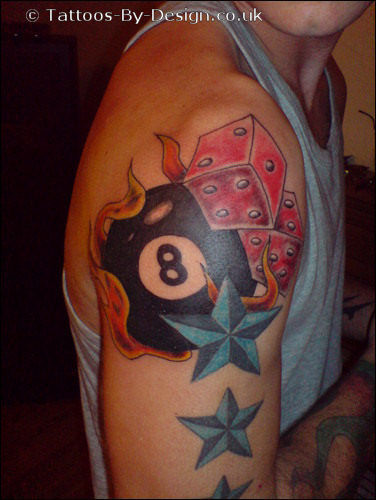 Flaming 8 Ball Tattoo