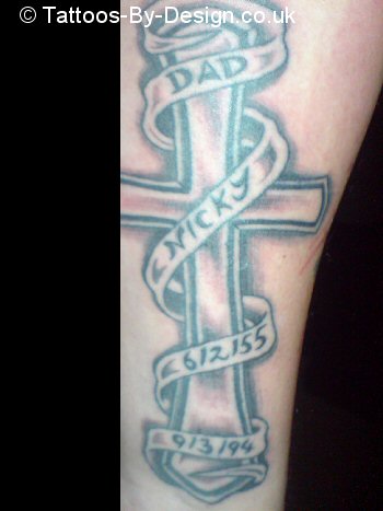 memorial cross tattoos 