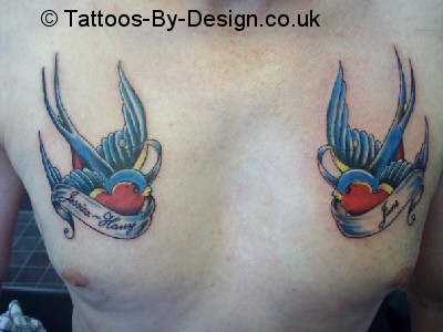 pair of swallows chest piece