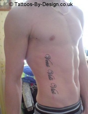 veni vidi vici ribs tattoo