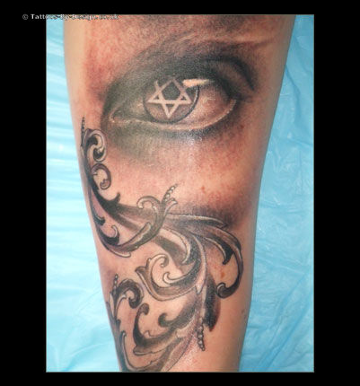 Ubu bubu with eyeball tattoo by *XxDrivingblindxX on deviantART
