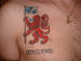 lion rampant with saltire
